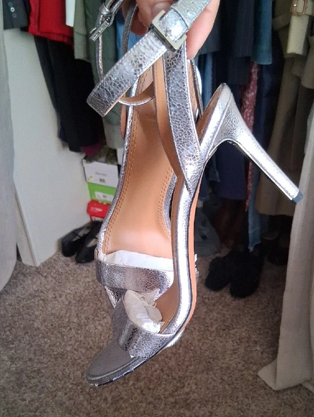Tory Burch Pewter 85MM Ankle-Strap Sandal